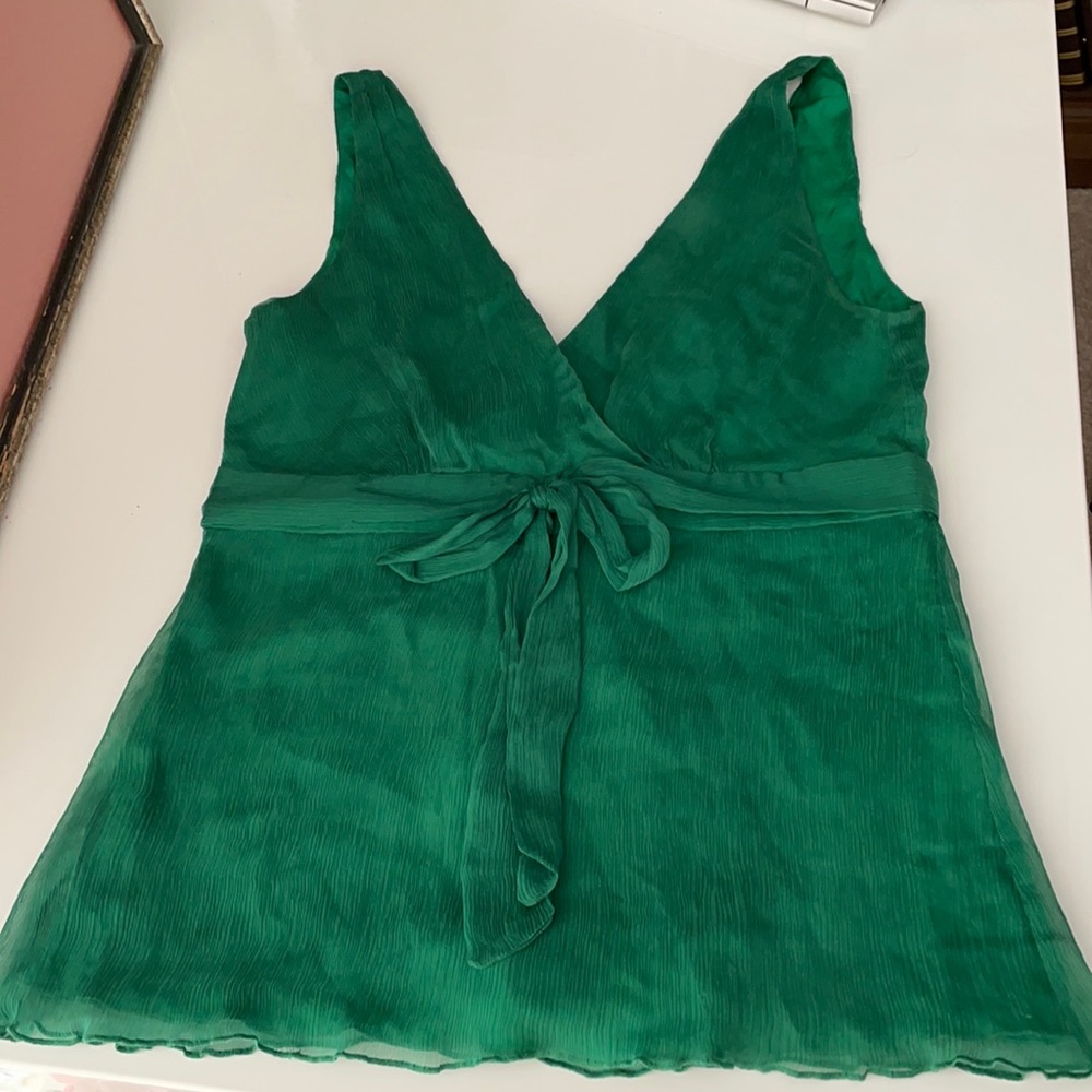 Jcrew silk tank top with front bow silk